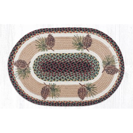 CAPITOL IMPORTING CO 20 x 30 in Jute Oval Pinecone Patch 65081P